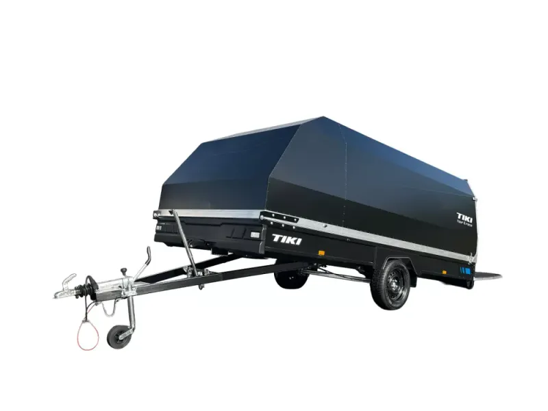 Tiki ATV/Snøscooter-hengerCP430-LB Tour & Race BLACK DUPLEX med rampe og aluminiumslokk