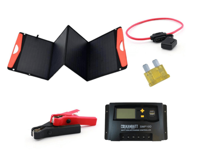 Hovedbilde SKANBATT Solcellepakke 12V Båt Sammenleggbar 120W ...