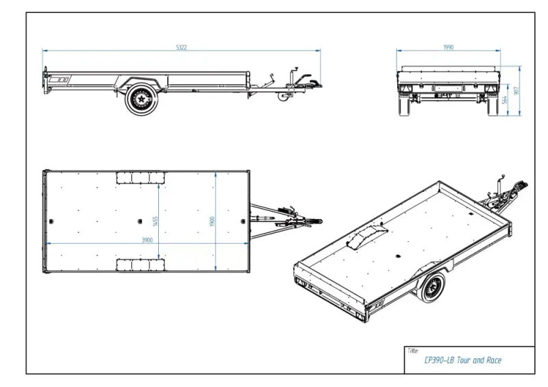 Tiki ATV/Snøscooter-henger CP390-LB Tour & Race